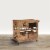 31 Inch Handcrafted Rustic Mango Wood Bar Cart Trolly with 3 Drawers and 6 Wine Bottle Perspective: top