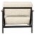 31 Inch Upholstered Accent Chair, Oak Wood Arms, Metal, Beige, Black Perspective: top