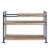 Ley 48 Inch 3 Tier Industrial Style Bookshelf, Metal, Brown, Black- Saltoro Sherpi Perspective: top