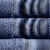 Indy Modern 6 Piece Cotton Towel Set, Softly Textured Design, Deep Blue- Saltoro Sherpi Perspective: top