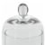 Set of 2 Medium Glass Serving Platters with Dome and Finial Handle, Clear- Saltoro Sherpi Perspective: top
