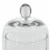 Set of 2 Medium Glass Serving Platters with Dome and Finial Handle, Clear- Saltoro Sherpi Perspective: top