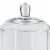 Set of 2 Large Glass Serving Platters with Dome and Finial Handle, Clear- Saltoro Sherpi Perspective: top