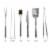 BBQ Grill Tool Set- Stainless Steel Barbecue Grilling Accessories with 7 Utensils and Perspective: top