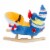 Boat Rocker Toy-Kids Ride On Soft Fabric Covered Wooden Rocking Ship-Neutral Design for Any Perspective: top