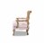 Baxton Studio Vallea Velvet Fabric and Oak Wood Accent Chair in Light Pink Perspective: top