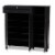 Baxton Studio Coolidge Wood 11-Shelf and Drawer Shoe Cabinet in Dark Gray Perspective: top