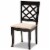 Baxton Studio Verner Wood Dining Chair in Sand and Espresso - Set of 4 Perspective: top