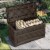 Suncast 73 Gallon Deck Box & Wicker Trash Hideaway Outdoor Garbage Bin, Java Perspective: top