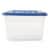 Gracious Living 6 Quart Clear Plastic Storage Bin Container + Blue Lid (12 Pack) Perspective: top