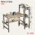 Bestier Computer Office Desk Workstation with Side Storage Shelves & Hook, Oak Perspective: top
