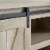 Edyo Living Rustic Farmhouse TV Stand Table with Sliding Barn Doors, White Oak Perspective: top