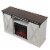 Edyo Living Electric Fireplace TV Stand Table with Sliding Barn Door, Gray Wash Perspective: top