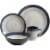 Gibson Elite Couture Band Glazed Stoneware 16 Pc Dinnerware Set, Blue (2 Pack) Perspective: top