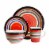 Gibson Casa Stella 16 Pc Dinnerware Plates, Bowls, & Mugs Set, Multicolor (2 Pk) Perspective: top