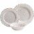 Gibson Studio California Mauna 12 Piece Melamine Dinnerware Set, Ice (4 Pack) Perspective: top