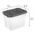 Sterilite 30 Qt Clear Plastic Stackable Storage Bin w/ Grey Latch Lid, 24 Pack Perspective: top