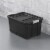 Sterilite 19 Gal Rugged Industrial Stackable Storage Tote w/ Lid, Black, 6 Pack Perspective: top
