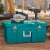 Sterilite 16 Gal Lockable Footlocker Toolbox Container w/ Wheels, Teal (4 Pack) Perspective: top