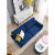 JULYFOX Mid Century Modern Button Tufted Velvet Loveseat Sofa Couch, Blue Perspective: top