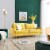 JULYFOX Mid Century Modern Button Tufted Velvet Loveseat Sofa Couch, Yellow Perspective: top