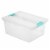 Sterilite Medium Clear Storage Tote, 4 Pack, & Large Clear Storage Tote, 4 Pack Perspective: top
