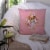 Jack Russell Terrier #1 Pink Flowers Fabric Decorative Pillow Perspective: top