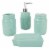 Home Basics 4 Piece Dolomite Mason Jar Bath Set, Mint Perspective: top