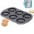 Home Basics 6-Cup Non-Stick Donut Pan, Black Perspective: top