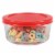 Home Basics Round 16 oz. Borosilicate Glass Food Storage Container with Red Lid Perspective: top