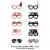 Big Dot of Happiness Rose Gold Happy New Year Glasses Paper 2023 Photo Booth Props Kit 10 Ct Perspective: top
