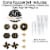 Big Dot of Happiness Adult 80th Birthday Gold - Party Cake Decor Kit - Cake Topper Set 11 Pc Perspective: top