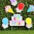 Happy Birthday Yard Signs, 7 Lawn Decorations with 8 Stakes, 8 Rings (23 Pcs) Perspective: top