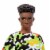 Barbie Ken Fashionistas Doll, Broad, Black Curly Hair, Multi-Colored Camo Print Shirt Perspective: top