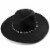 Collection 18 Trim FElt Panama Hat - Black Perspective: top