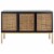 SAFAVIEH Zadie 2-Shelf Rattan Sideboard Black / Natural Perspective: top