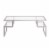Pemberly Row Metal Satin Nickel and Gray Coffee Table with Glass Top Perspective: top