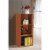 Pemberly Row Three Shelf Wooden Bookcase in Cherry Finish Perspective: top