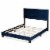 Bowery Hill Modern Navy Blue Upholstered Queen Size Panel Bed Perspective: top