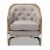 Bowery Hill Fabric and White Washed Oak Wood Accent Chair in Gray-Beige Perspective: top