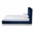 Bowery Hill Tufted Modern Velvet Platform Queen Bed in Navy Blue Perspective: top
