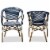 Bowery Hill Dining Side Chair in Navy and White (Set of 2) Perspective: top
