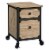 Home Square 2 Piece Wood Mobile Filing Cabinet Set in Milled Mesquite Beige Perspective: top