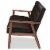 Home Square 2 Piece Faux Leather Sofa Set with Tufted Sofa and Loveseat in Brown Perspective: top