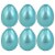 Northlight Set of 6 Metallic Blue Medium Size Easter Egg Decorations 3.5 Perspective: top