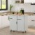 Modern Wooden Rolling Kitchen Island Storage Cart Serving Trolley w/ Towel Rack Perspective: top