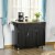 48  Kitchen Island Utility Rolling Cart w/ 2 Storage Drawers & 3 Cabinets, Black Perspective: top