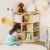 Space-Efficient Kids Storage Organizer for Small Bedrooms, Corner Shelf, Natural Perspective: top