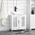 Bathroom Under Sink Cabinet Vanity Unit w/ Adjustable Storage Shelves, White Perspective: top