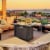 34 Propane Fire Pit Table 50,000 BTU Gas w/ Wind Guard, Lava Rocks Perspective: top
